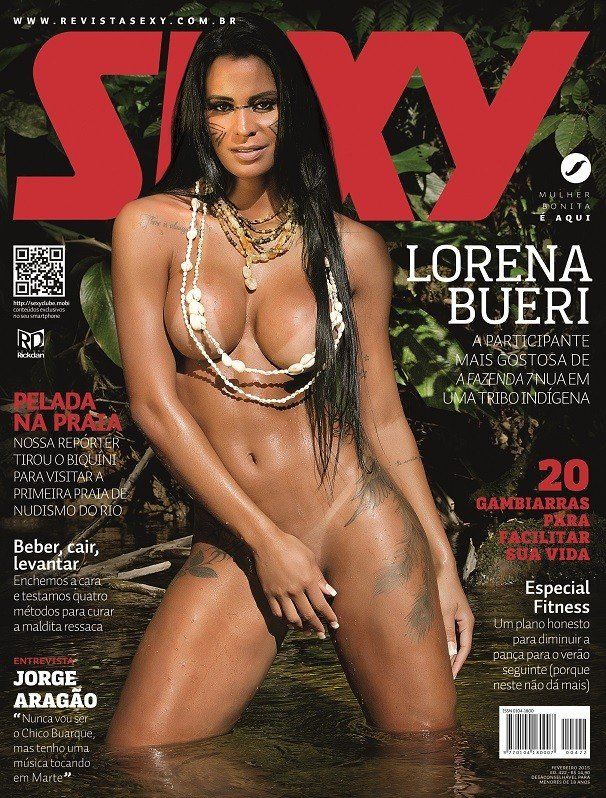 Revista Sexy Fevereiro de 2015 Lorena Bueri peladinha como índia