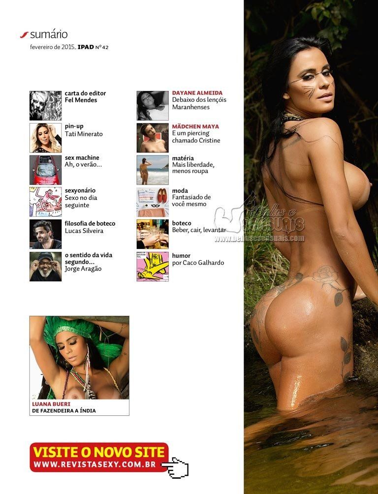 Revista Sexy Fevereiro de 2015 Lorena Bueri peladinha como índia