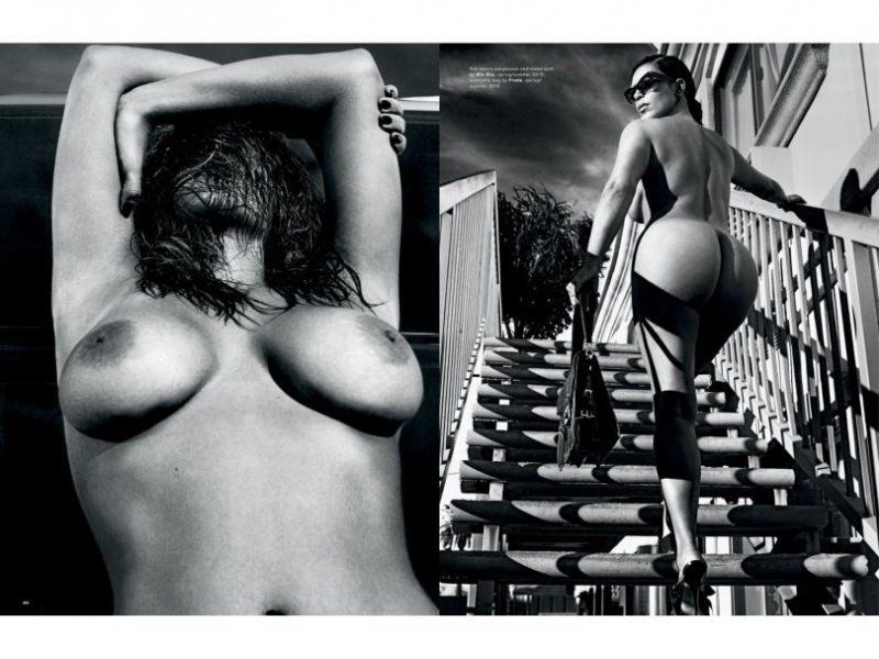 Kim Kardashian nua em fotos para a Love Magazine